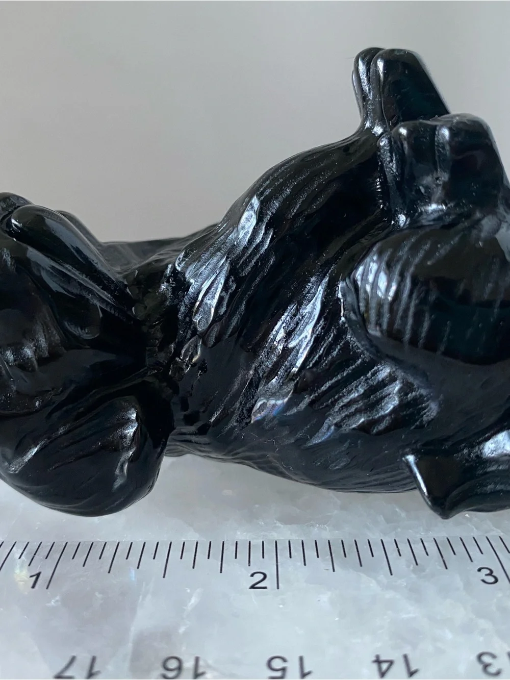 Black Obsidian Puppy Crystal Figurine - Picture 4 of 9